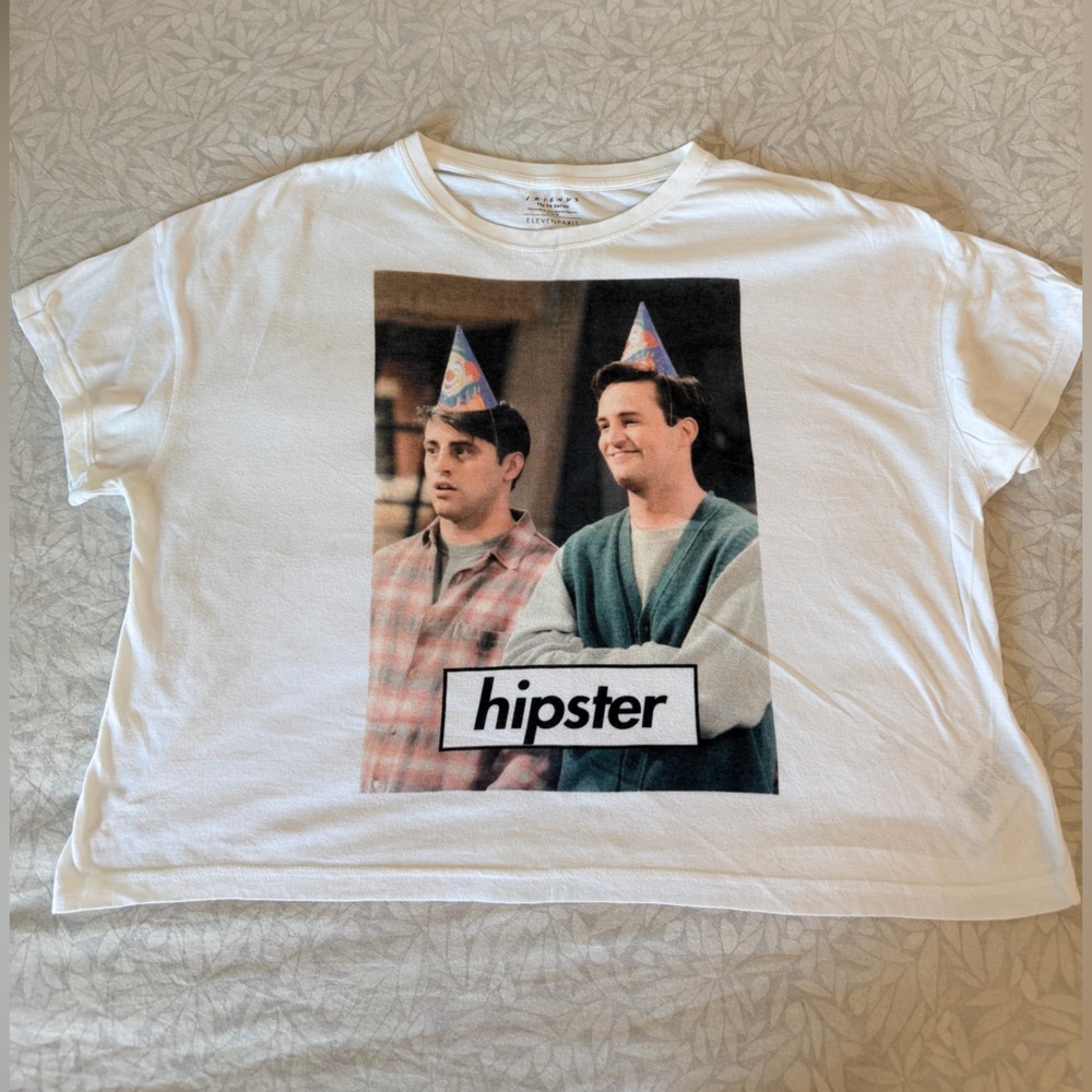Eleven Paris Cream Friends “Hipster” Graphic Tee—WORN—MED
